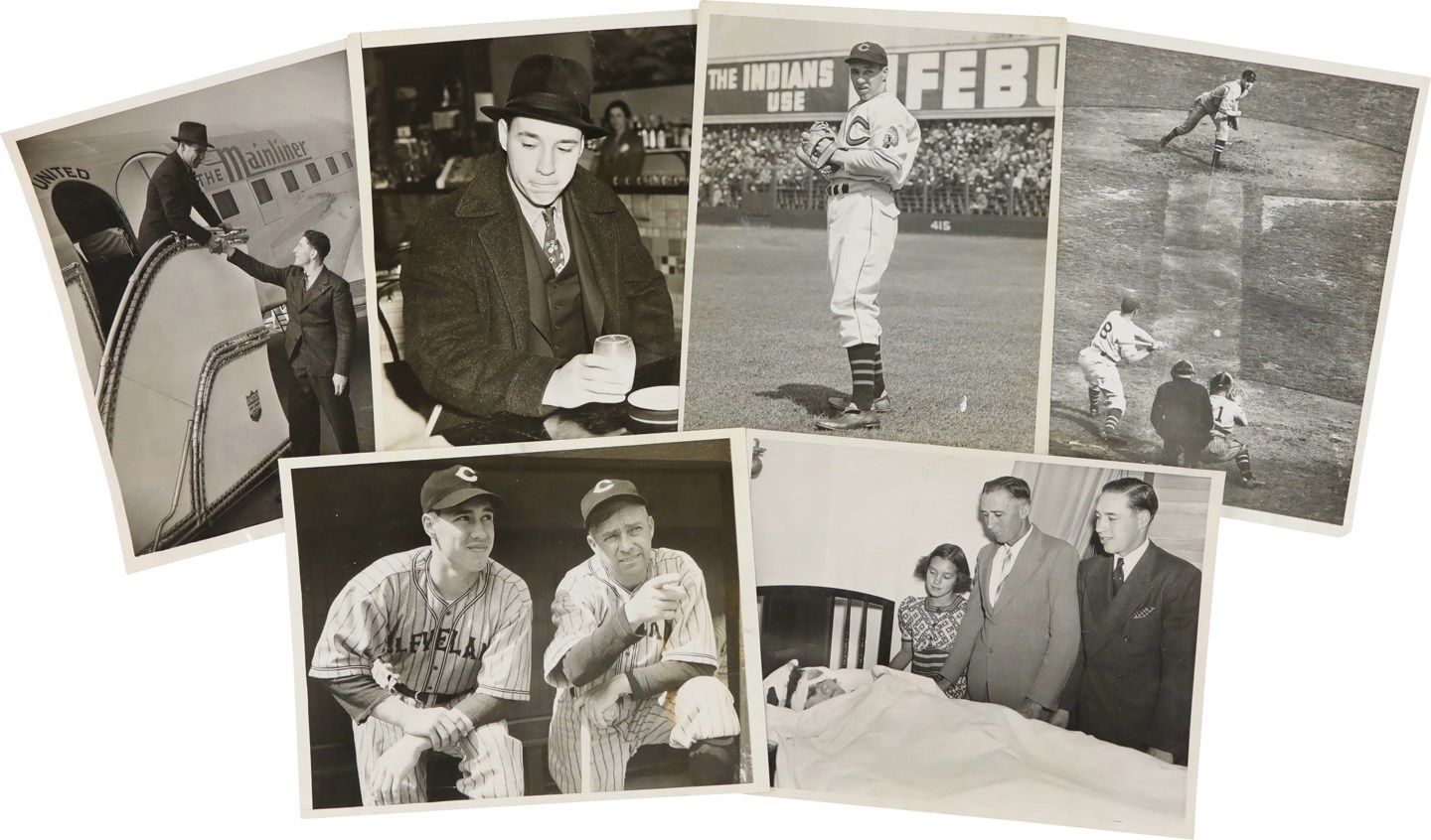 Vintage Sports Photographs - 1937-1939 Bob Feller Rookie Era Photograph Collection (6)