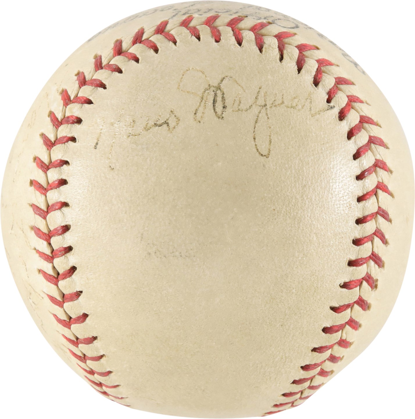 Baseball Autographs - 1930s Honus Wagner Signed Baseball - Displays as Single-Signed (PSA)