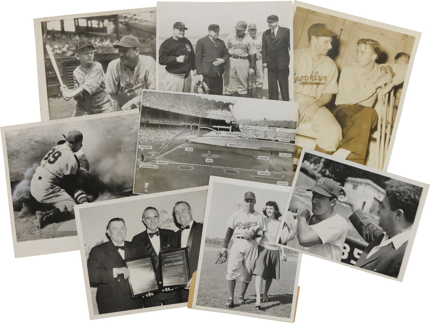 Vintage Sports Photographs - Vintage Brooklyn Dodgers Original Photograph Collection w/Roy Campanella (12)