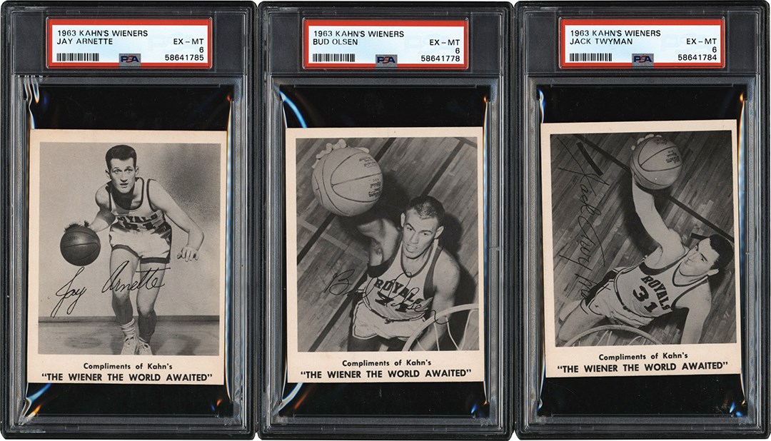 - 1963 Kahn's Wieners Basketball PSA Graded Collection (5) w/ Jack Twyman