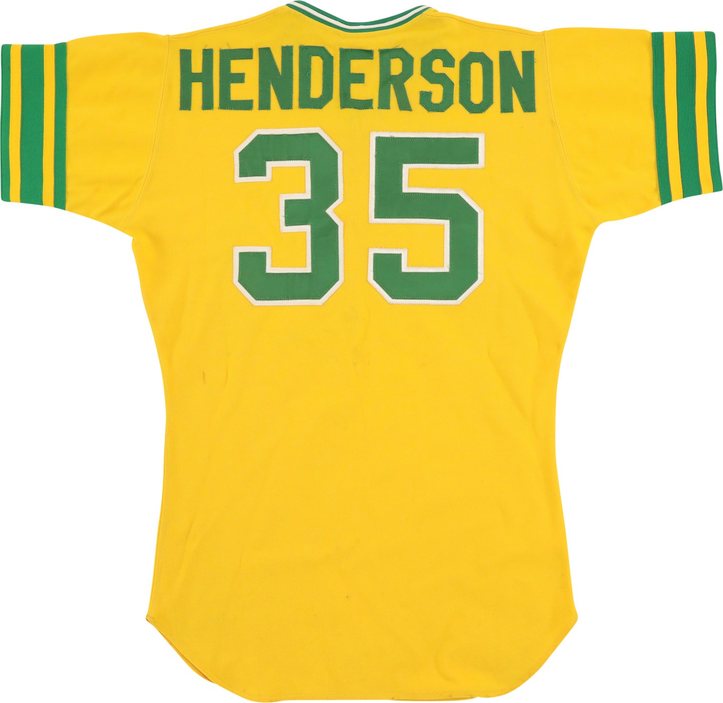 - 1979 Rickey Henderson Rookie Oakland Athletics Signed Game Worn Jersey (PSA)