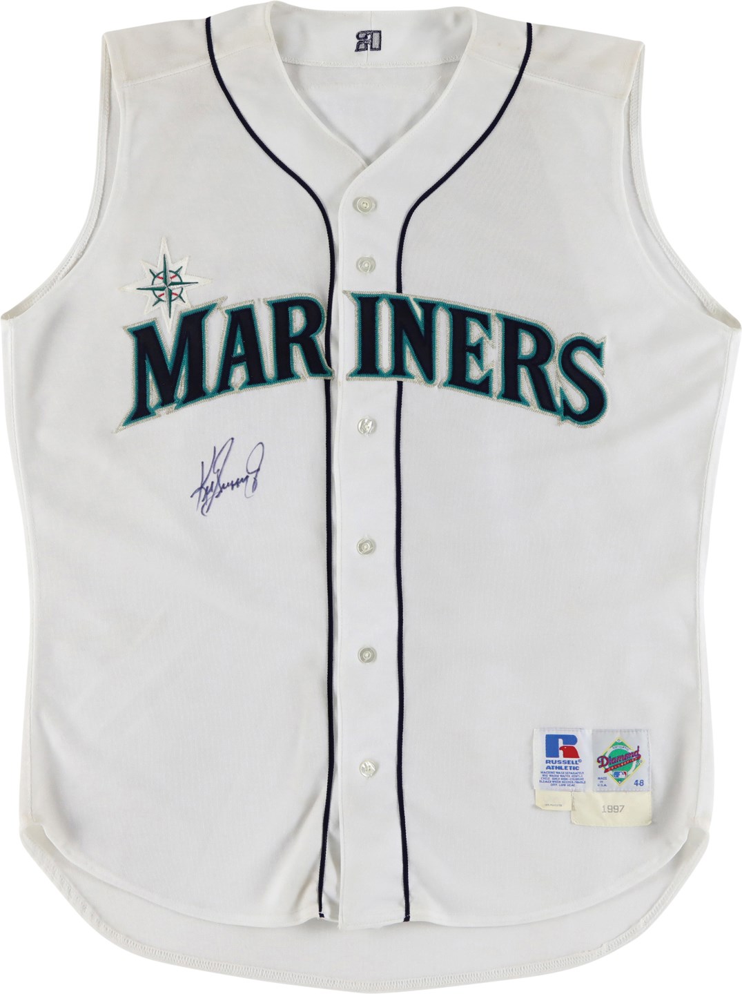Baseball Equipment - Rare 1997 Ken Griffey Jr. Seattle Mariners - MVP Season Signed Game Worn Jersey (PSA)