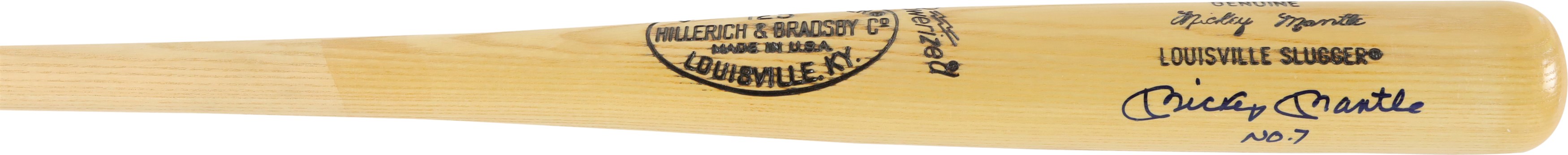 Mantle and Maris - Mickey Mantle "No. 7" Signed Bat (PSA)