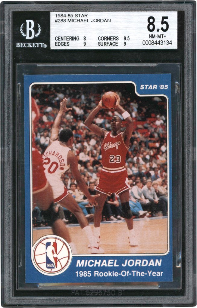 - 984-1985 Star Co Basketball #288 Michael Jordan Card BGS NM-MT+ 8.5