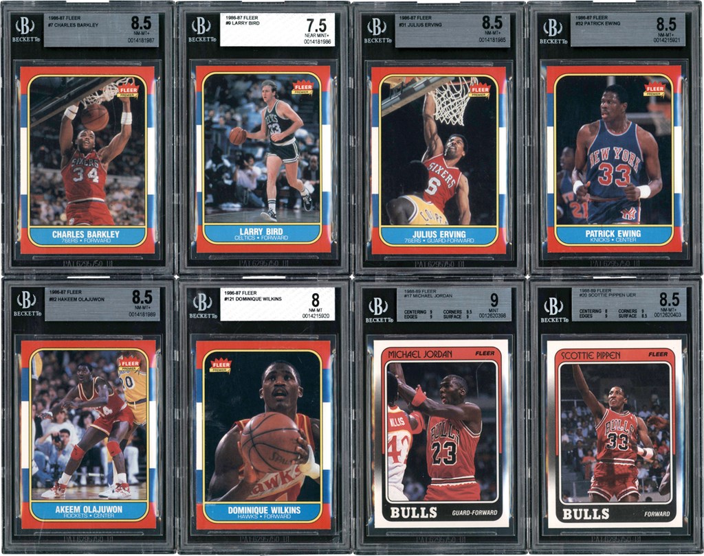 1986-1988 Fleer Basketball HOF Card Collection (8) All BGS