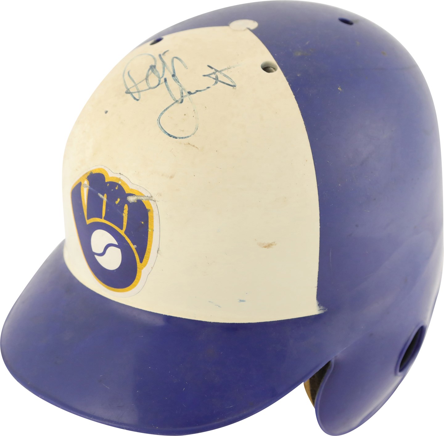 Baseball Equipment - Mid-1980s Robin Yount Milwaukee Brewers Signed Game Used Helmet (PSA)