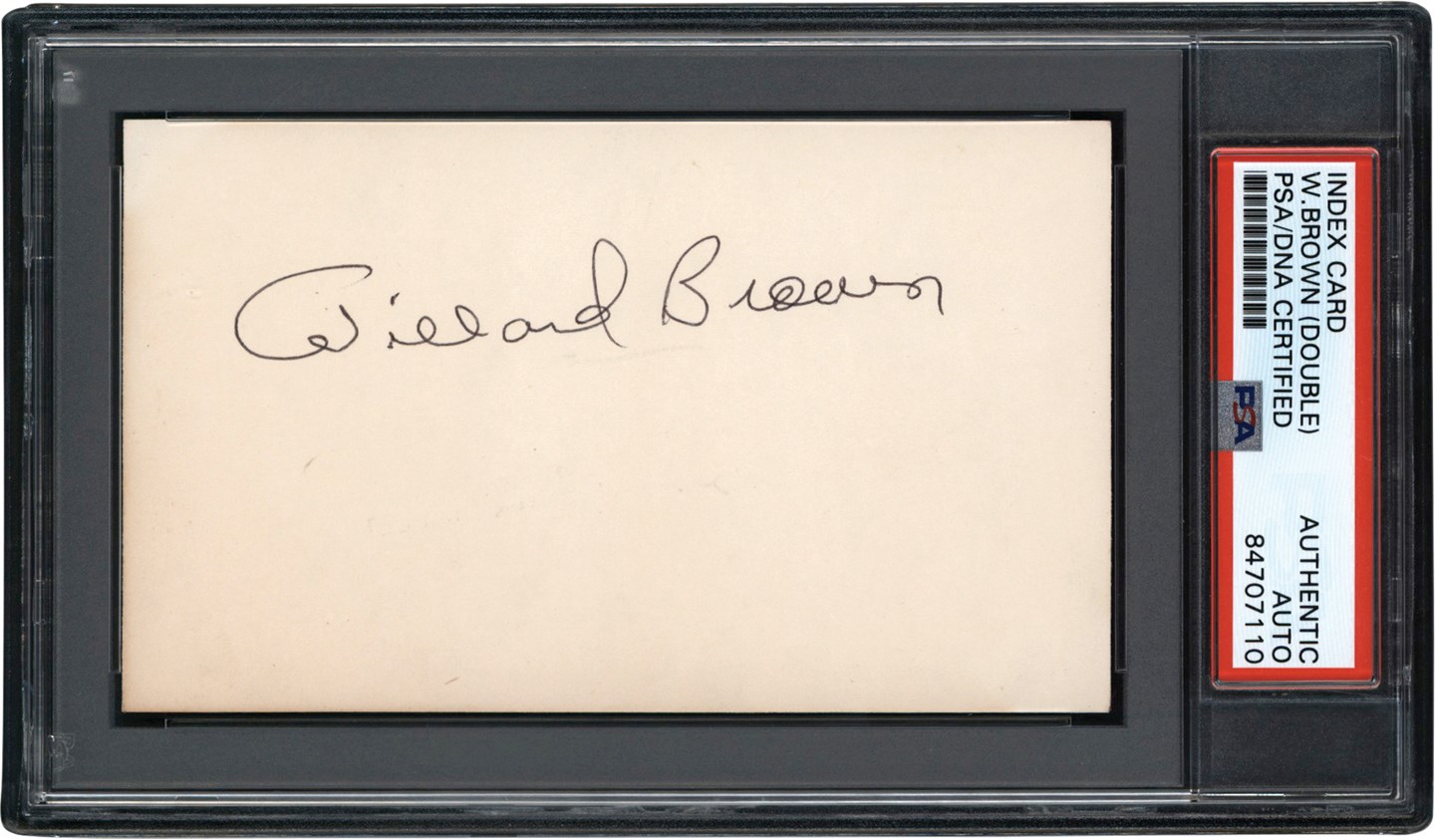 Baseball Autographs - Willard Brown Twice-Signed Index Card (PSA)