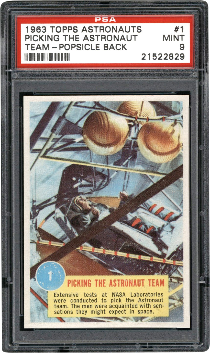 Non-Sports Cards - 1963 Topps Astronauts #1 Picking The Astronauts w/Popsicle Back PSA MINT 9 (Pop 2)