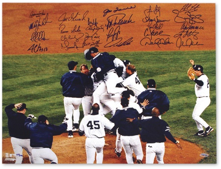 NY Yankees, Giants & Mets - 1999 New York Yankees Team Signed World Series Game 4 Photograph (16x20”)