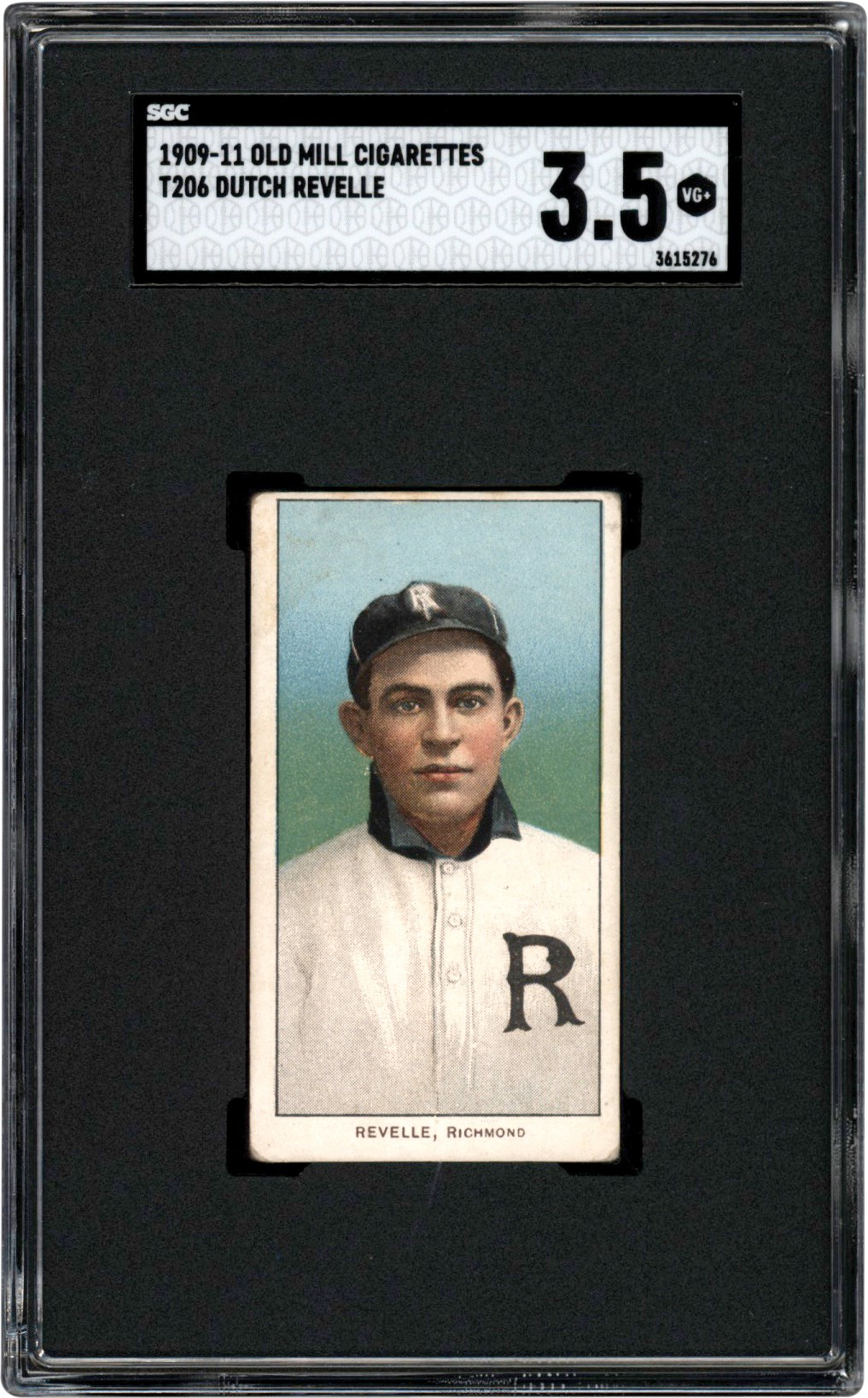 - 909-1911 T206 Dutch Revelle Old Mill Back Card SGC VG+ 3.5 Southern Leaguer