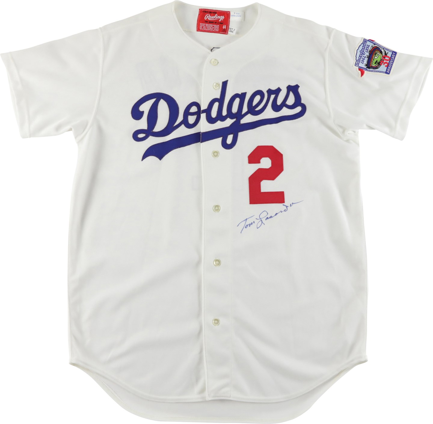 Baseball Equipment - 1992 Tommy Lasorda Los Angeles Dodgers Signed Game Worn Jersey