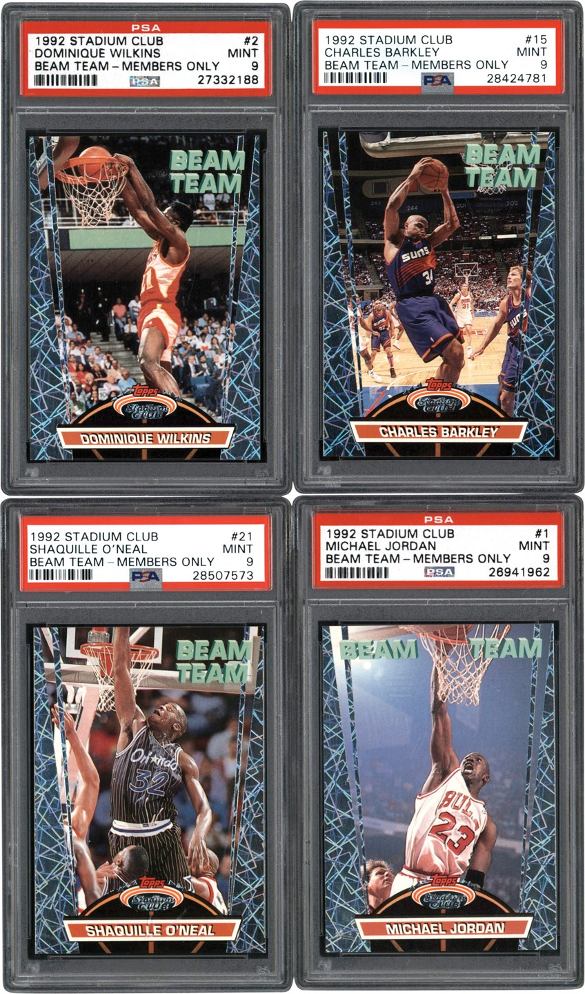 1992 Stadium Club Basketball Beam Team Members Only PSA 9 Complete Graded Set (21)