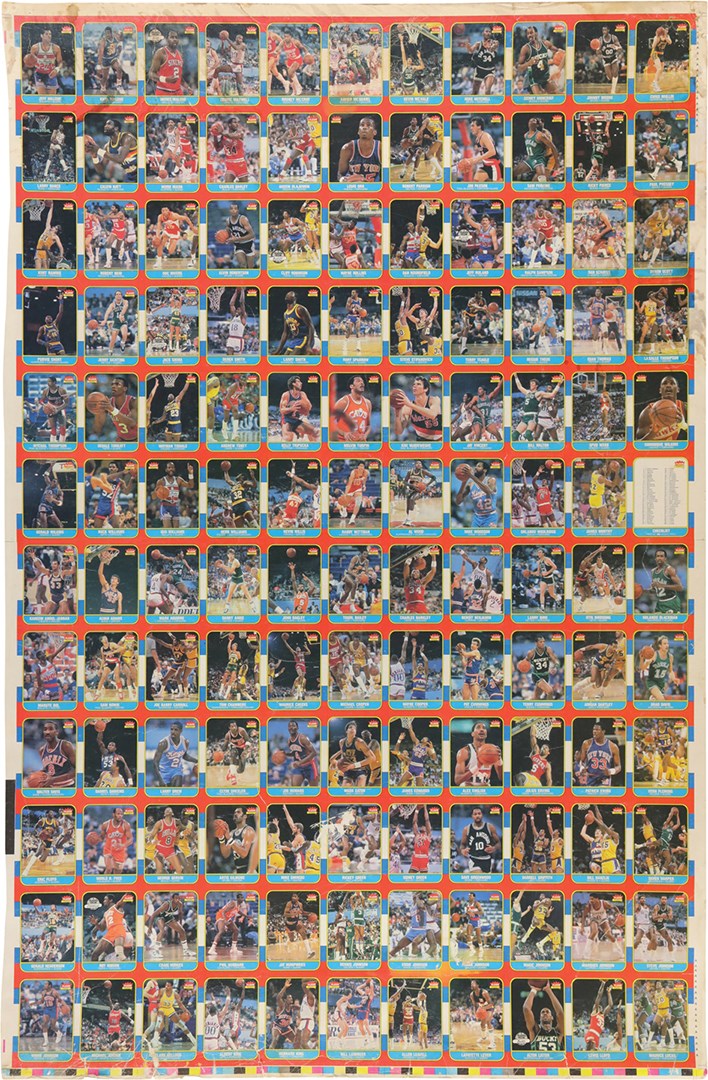 - 1986-1987 Fleer Basketball 132-Card Uncut Sheet w/Michael Jordan Rookie Card