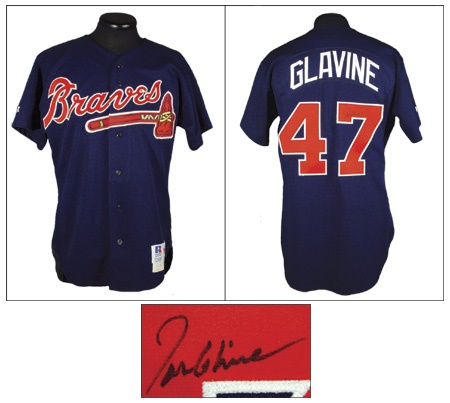 - 1995 Tom Glavine Autographed Game Worn Jersey