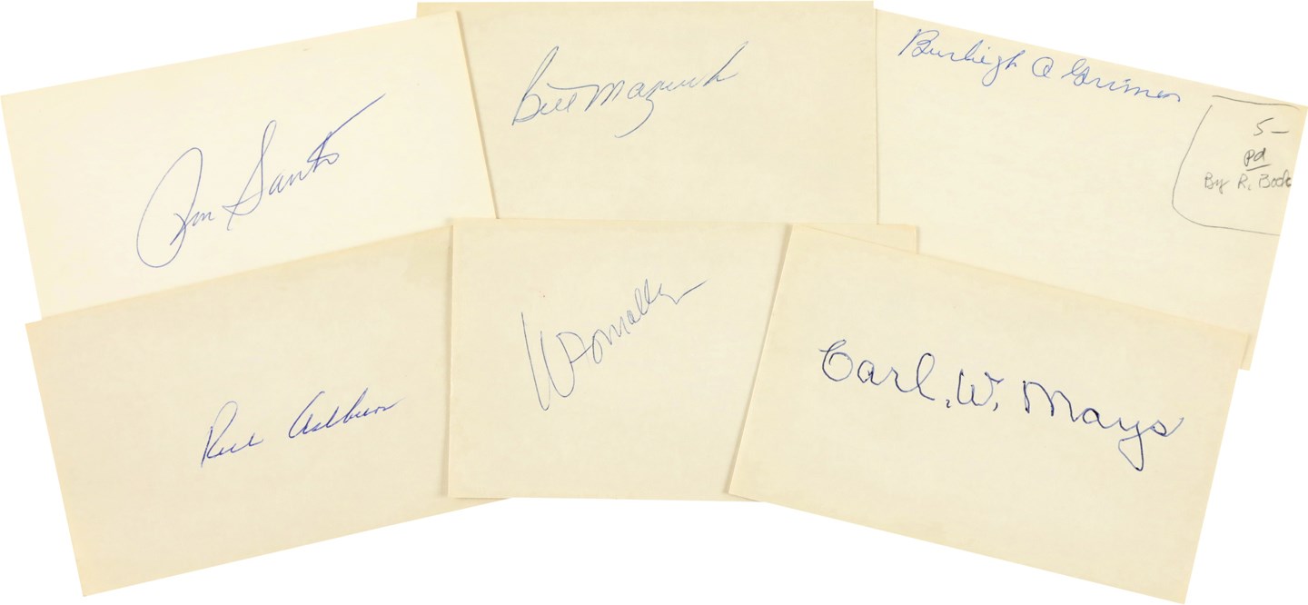 Baseball Autographs - MLB Signed Index Card Collection (80)