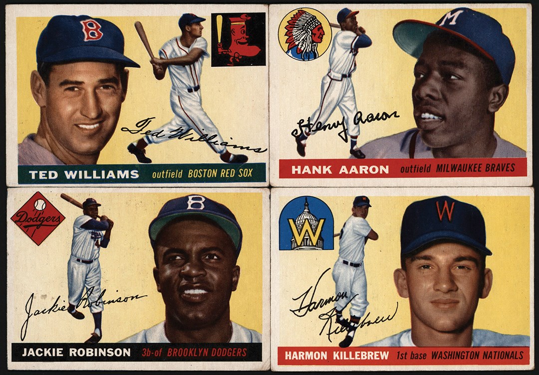 - 1951-1955 Topps & Bowman Baseball Card Collection w/Hank Aaron & Ted Williams (219)