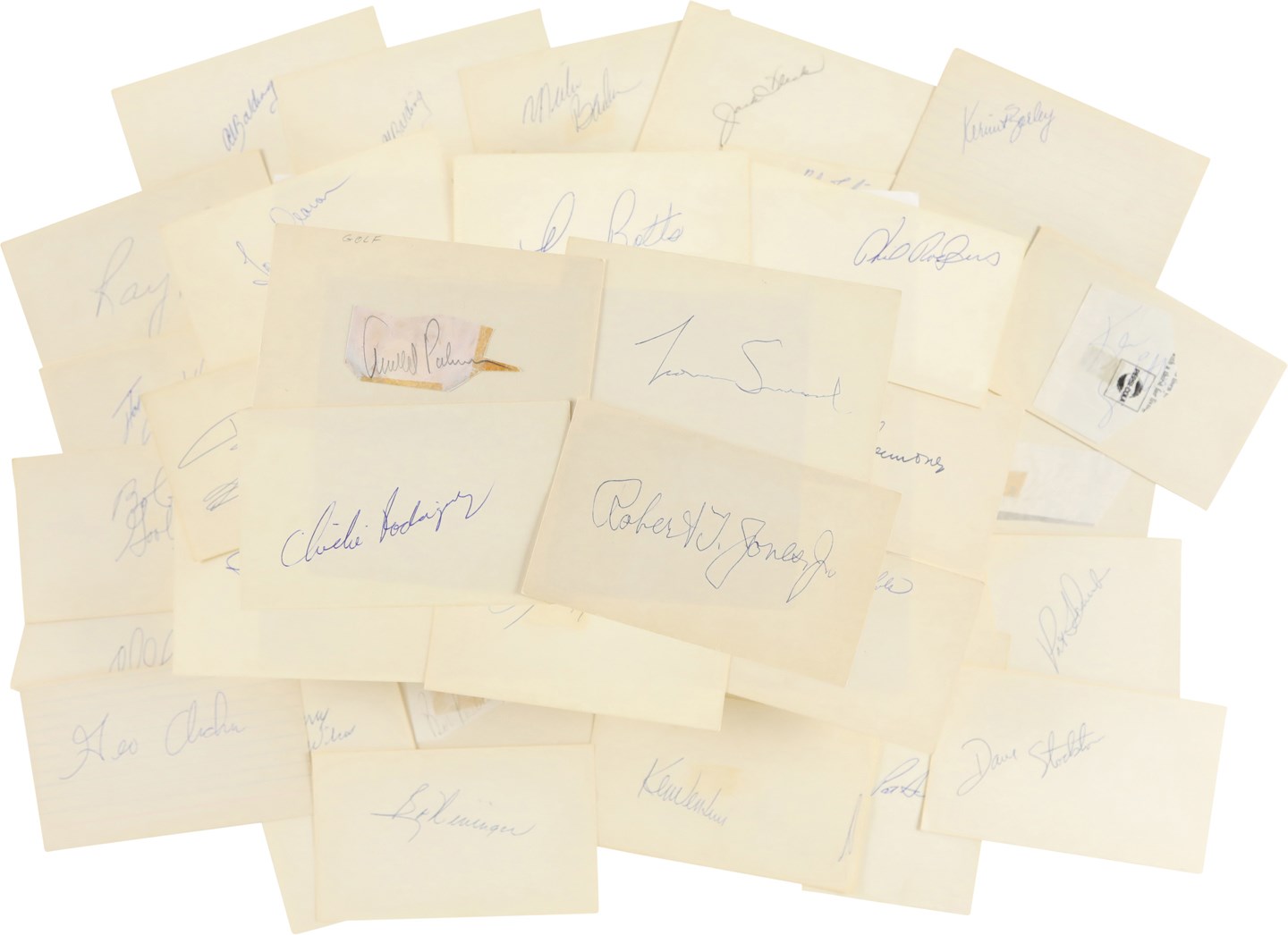 PGA Signed Index Card Collection (45) w/Bobby Jones