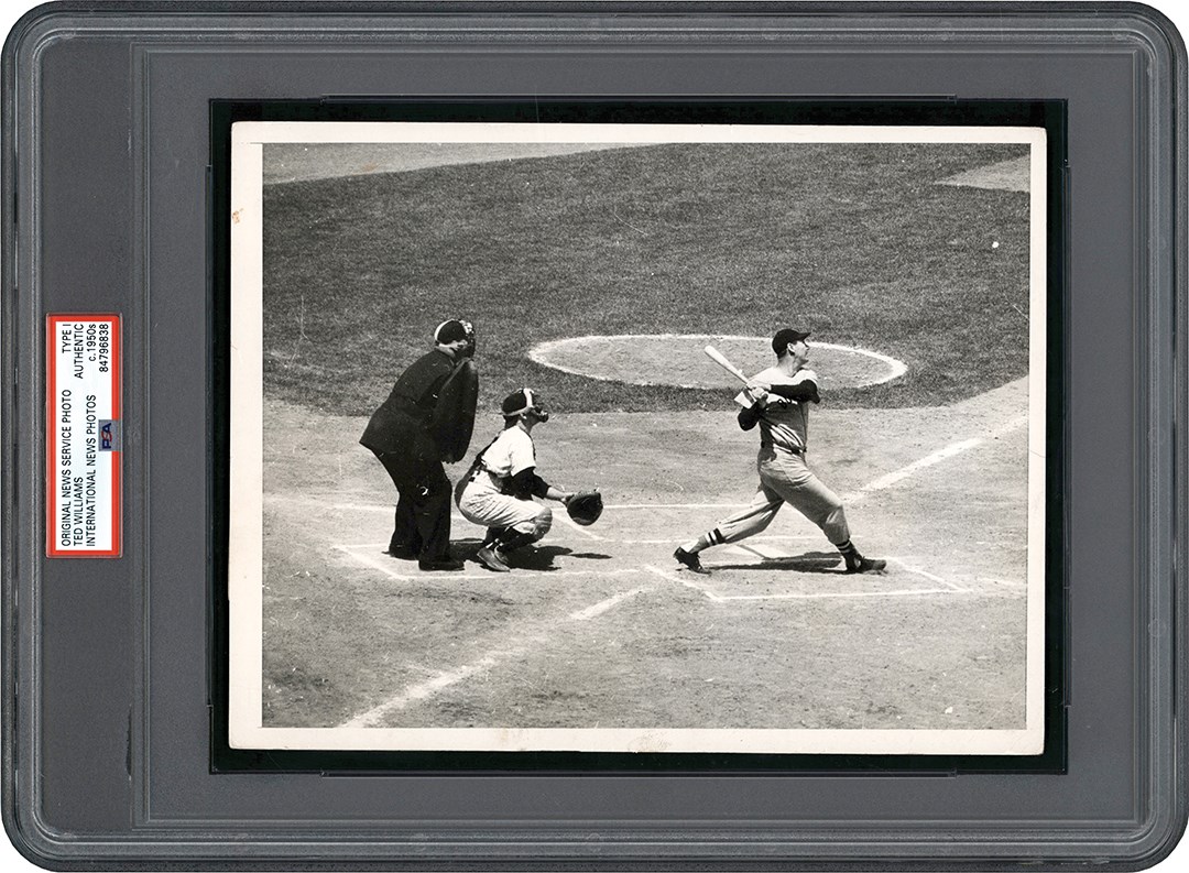 Ted Williams at Bat vs. Yankees Photograph (PSA Type I)