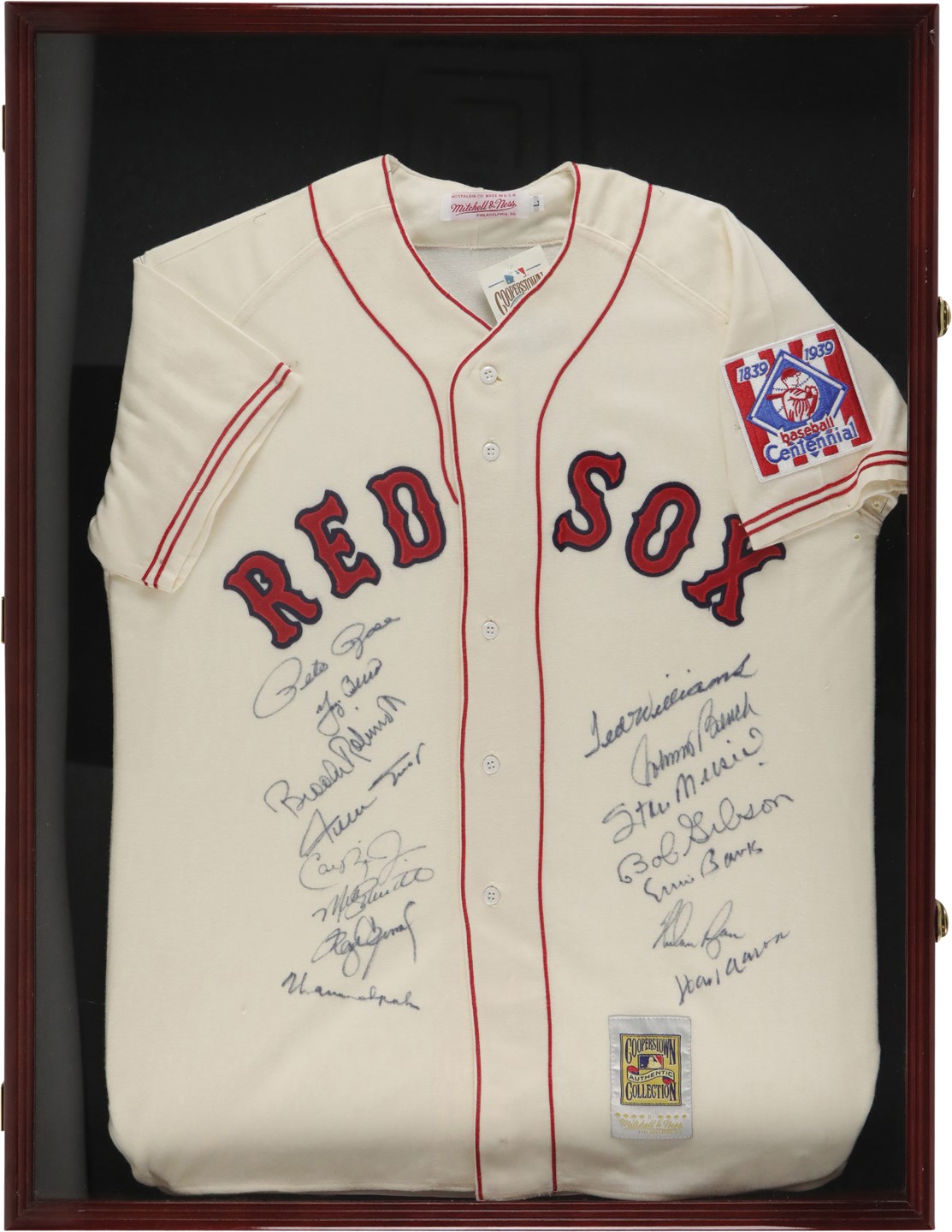 Baseball All-Century Team Signed Commemorative Jersey - 15 Signatures Including Williams, Aaron, and Mays (PSA)
