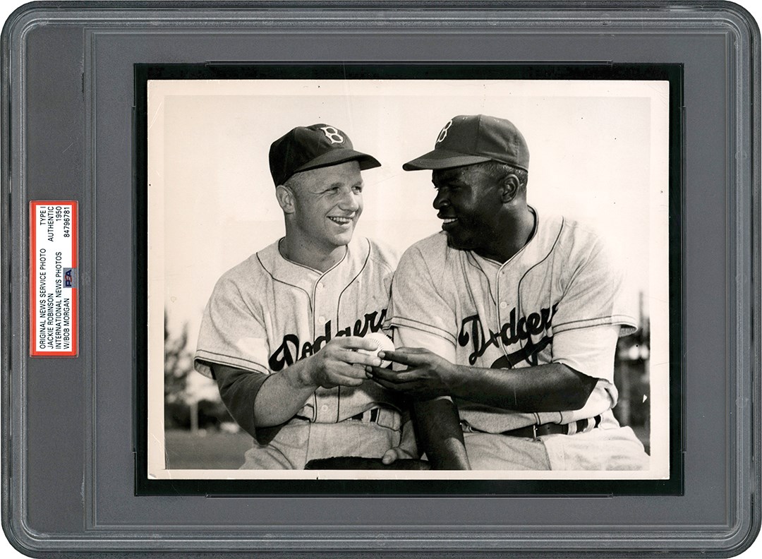 Vintage Sports Photographs - 1950 Jackie Robinson & Bobby Morgan Photograph (PSA Type I)