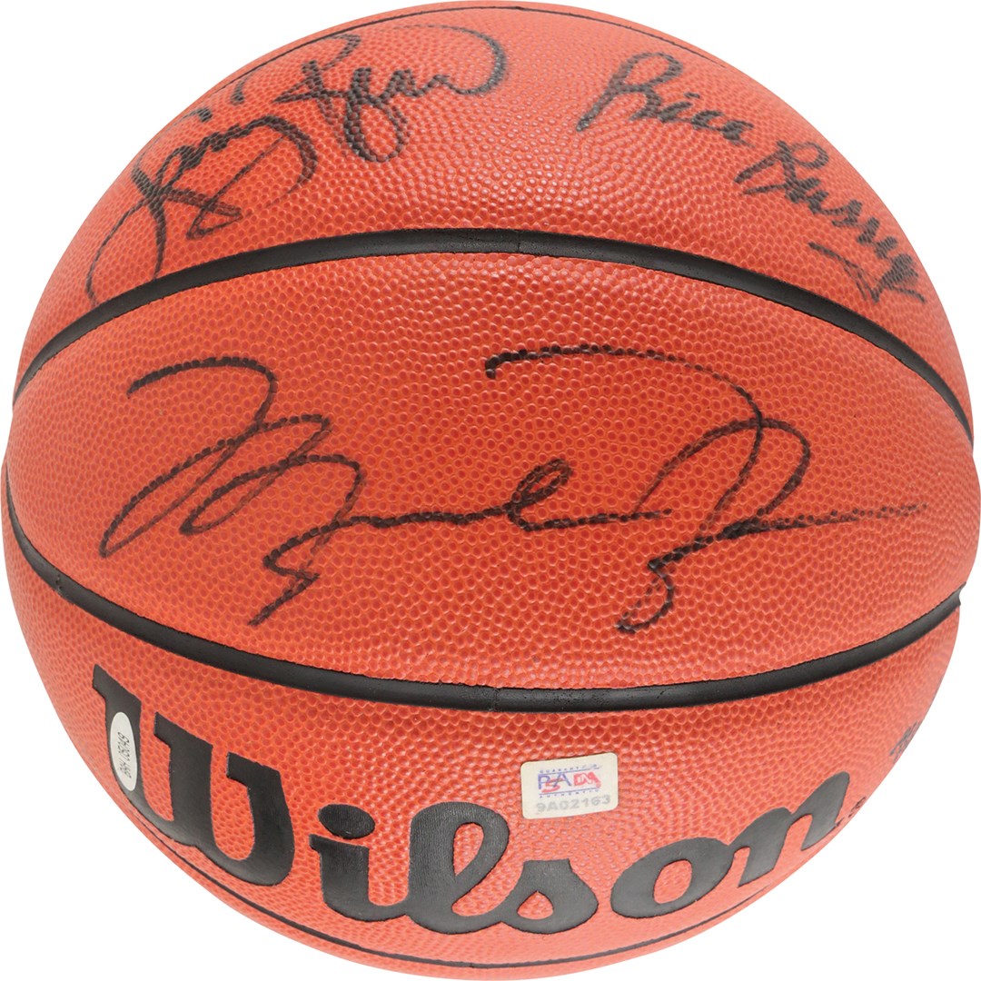 - "Legends of Basketball" Michael Jordan, Bill Russell, Larry Bird, Oscar Robertson, & Magic Johnson Signed Basketball LE 76/100 (UDA & PSA)