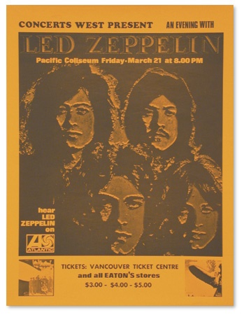 Led Zeppelin - Led Zeppelin Vancouver Concert Poster (19x25”)