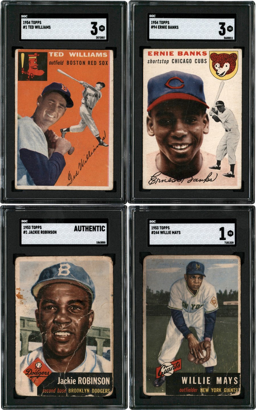 1952-1960 Topps Collection (50) w/Mickey Mantle, Hank Aaron, & Willie Mays