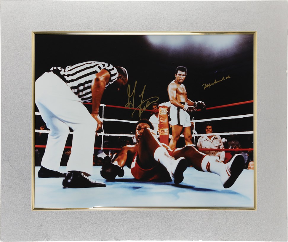 Muhammad Ali & George Foreman Dual-Signed Display