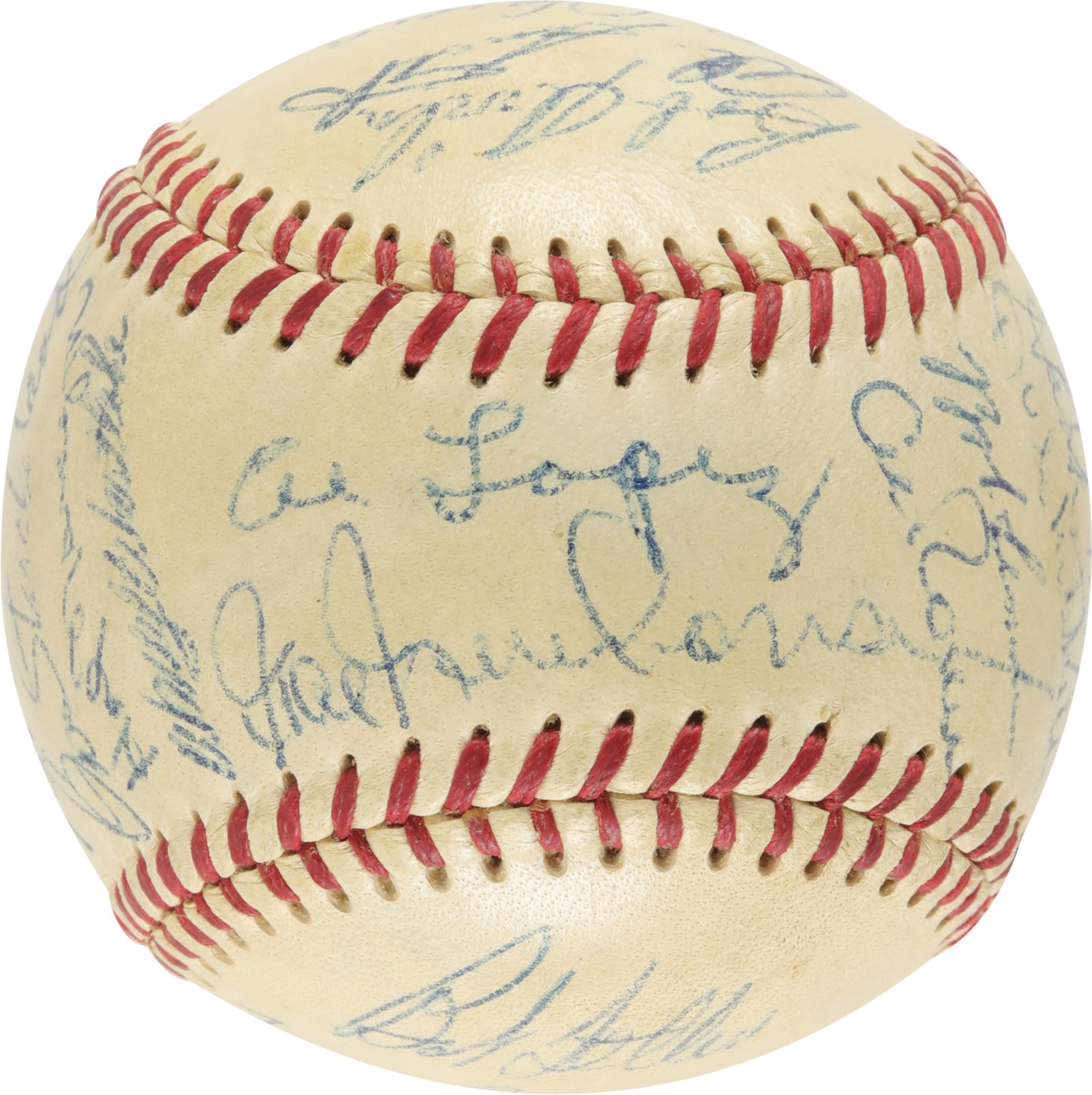1954 Cleveland Indians Team-Signed Ball (PSA)