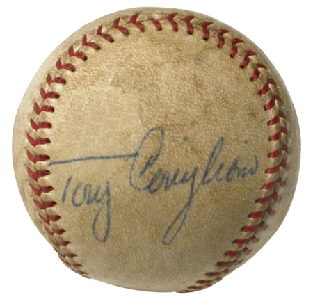 - 1970 Tony Conigliaro Single Signed Game Used Ball