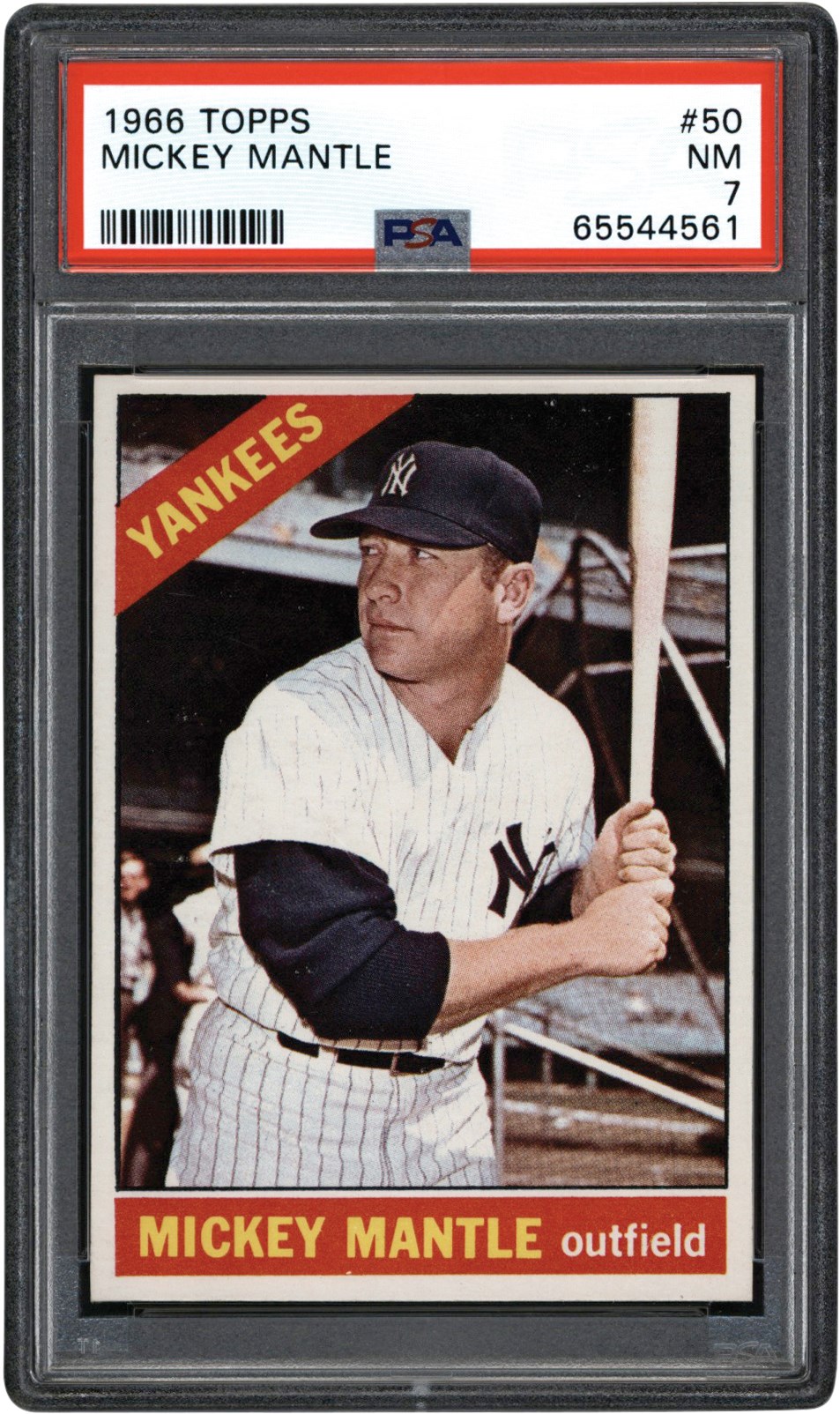 - 1966 Topps #50 Mickey Mantle PSA NM 7