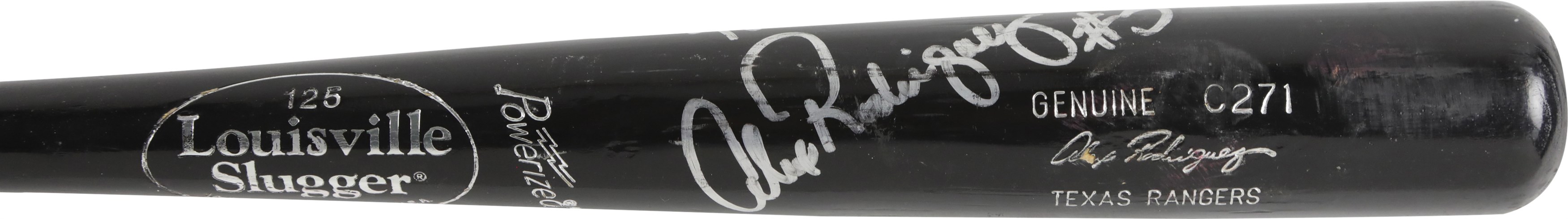 Baseball Equipment - 2001-03 Alex Rodriguez Signed Game Used Bat - Gifted to Ivan Rodriquez (PSA GU 9)