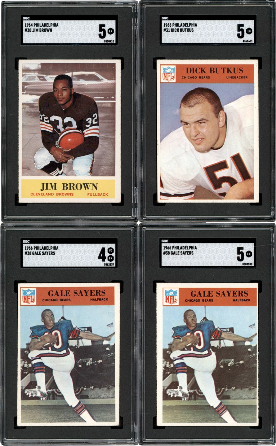 1964-1967 Philadelphia Football Collection w/SGC Butkus & Sayers Rookie Cards (19)