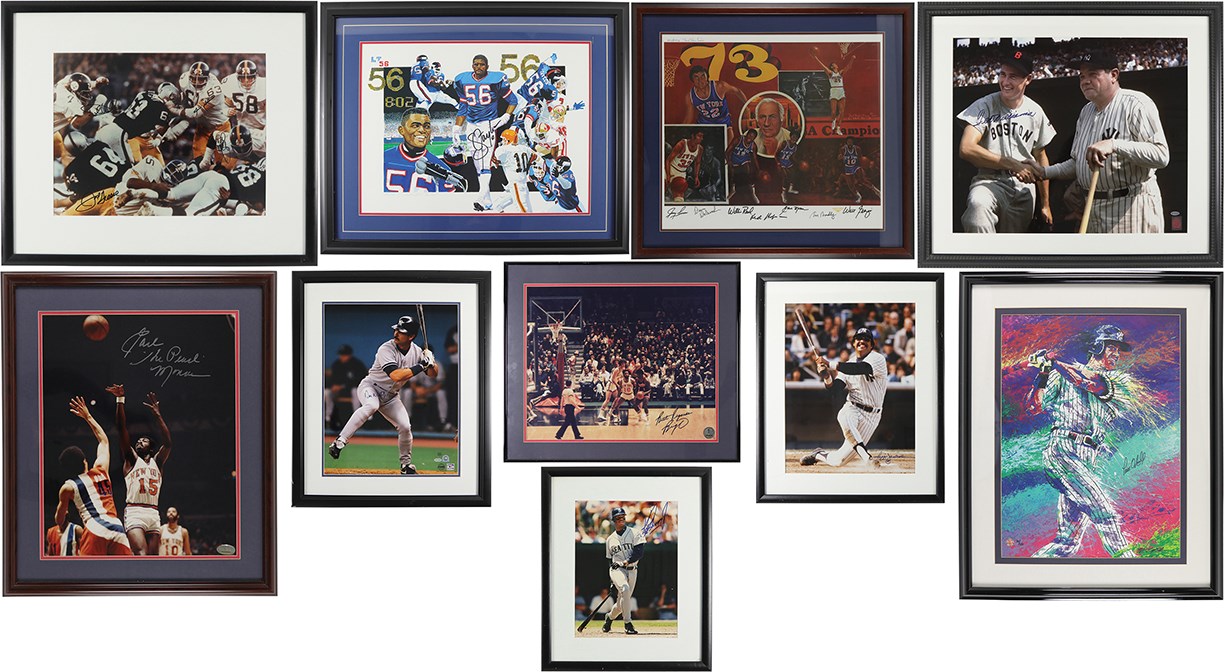 Baseball Autographs - Hall of Famers & Stars Signed Oversize Photo and Lithograph Collection w/Ted Williams (10)