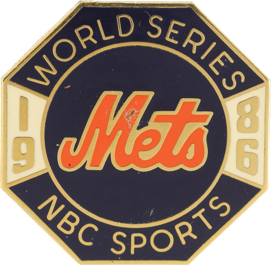 1986 NBC Sports New York Mets Championship Press Pin