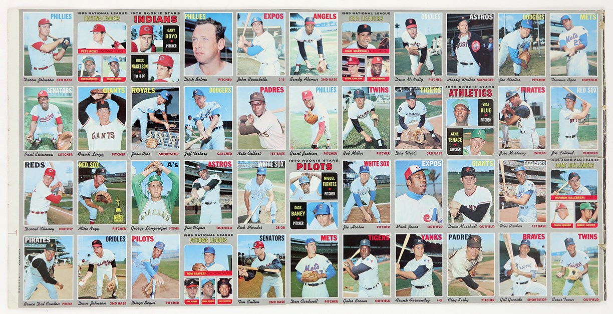 1970 Topps Baseball Uncut 44-Sheet w/Vida Blue Rookie Card
