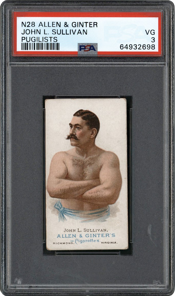 - 1888 N28 Allen & Ginter Worlds Champions John L Sullivan Boxing Card PSA VG 3