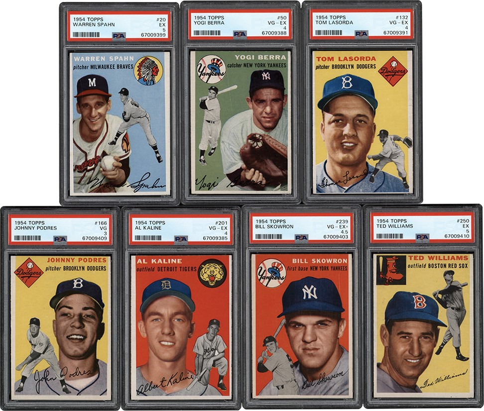 1954 Topps PSA Collection w/Ted Williams & Al Kaline Rookie Card (7)