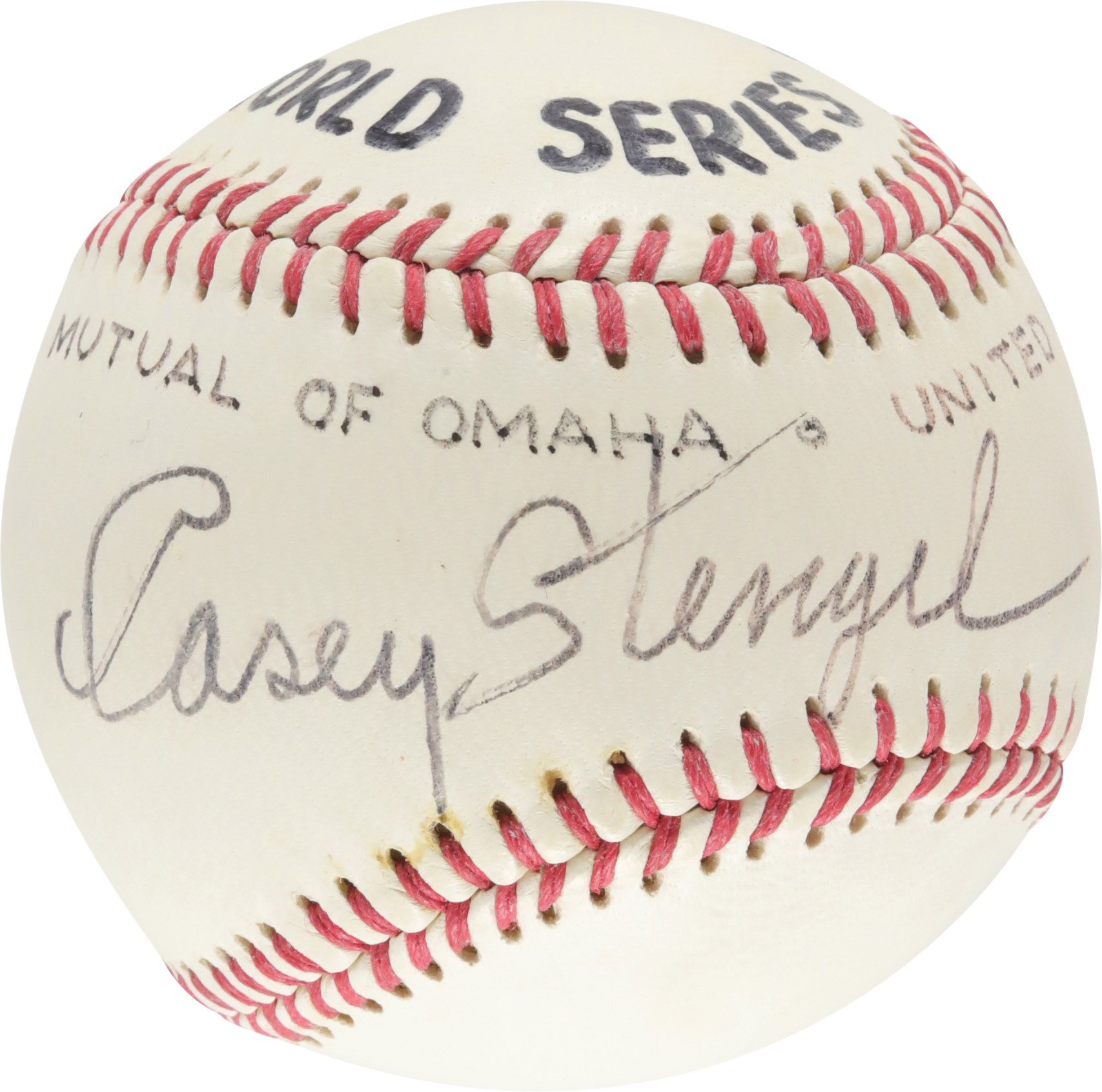 - Casey Stengel Single-Signed Baseball (PSA NM 7 Auto)