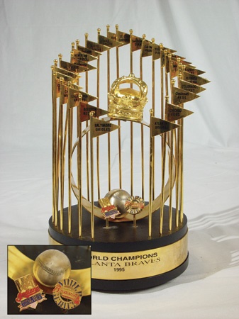 - 1995 Atlanta Braves World Series Trophy (12” tall)
