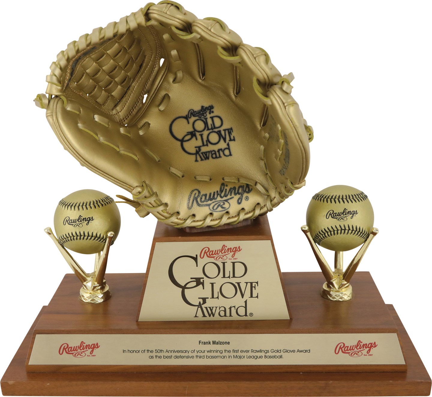 Frank Malzone 50th Anniversary Gold Glove Award Presented by Rawlings