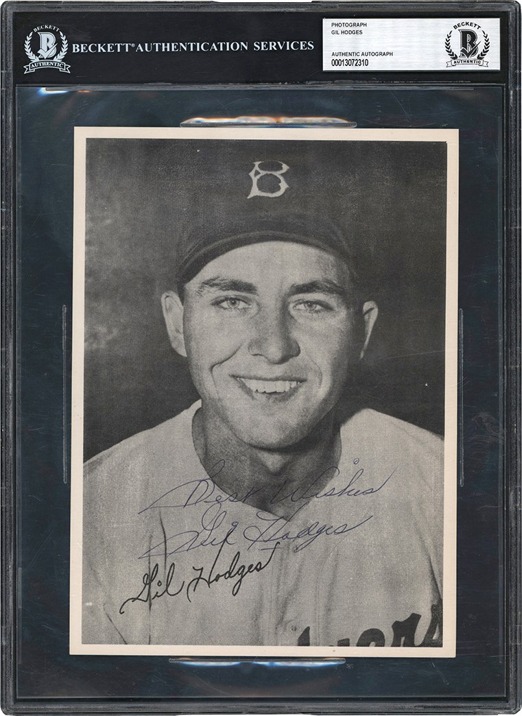 - Superb 1948 Gil Hodges Signed Photo (BAS)
