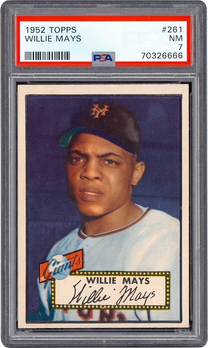 - 52 Topps Baseball #261 Willie Mays Card PSA NM 7 - Newly Discovered Example