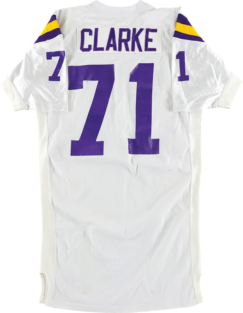 1991 Ken Clarke Minnesota Vikings Game Worn Jersey Photo-Matched to 1992 Topps Card and Two Games (Photo-Matched)