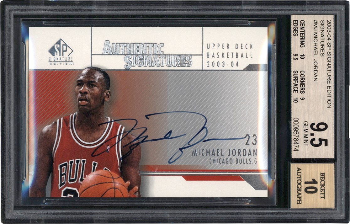 2003-2004 SP Signature Edition Basketball Signatures #MJ Michael Jordan Autograph BGS GEM MINT 9.5 Auto 10 (Two 10 Subgrades)