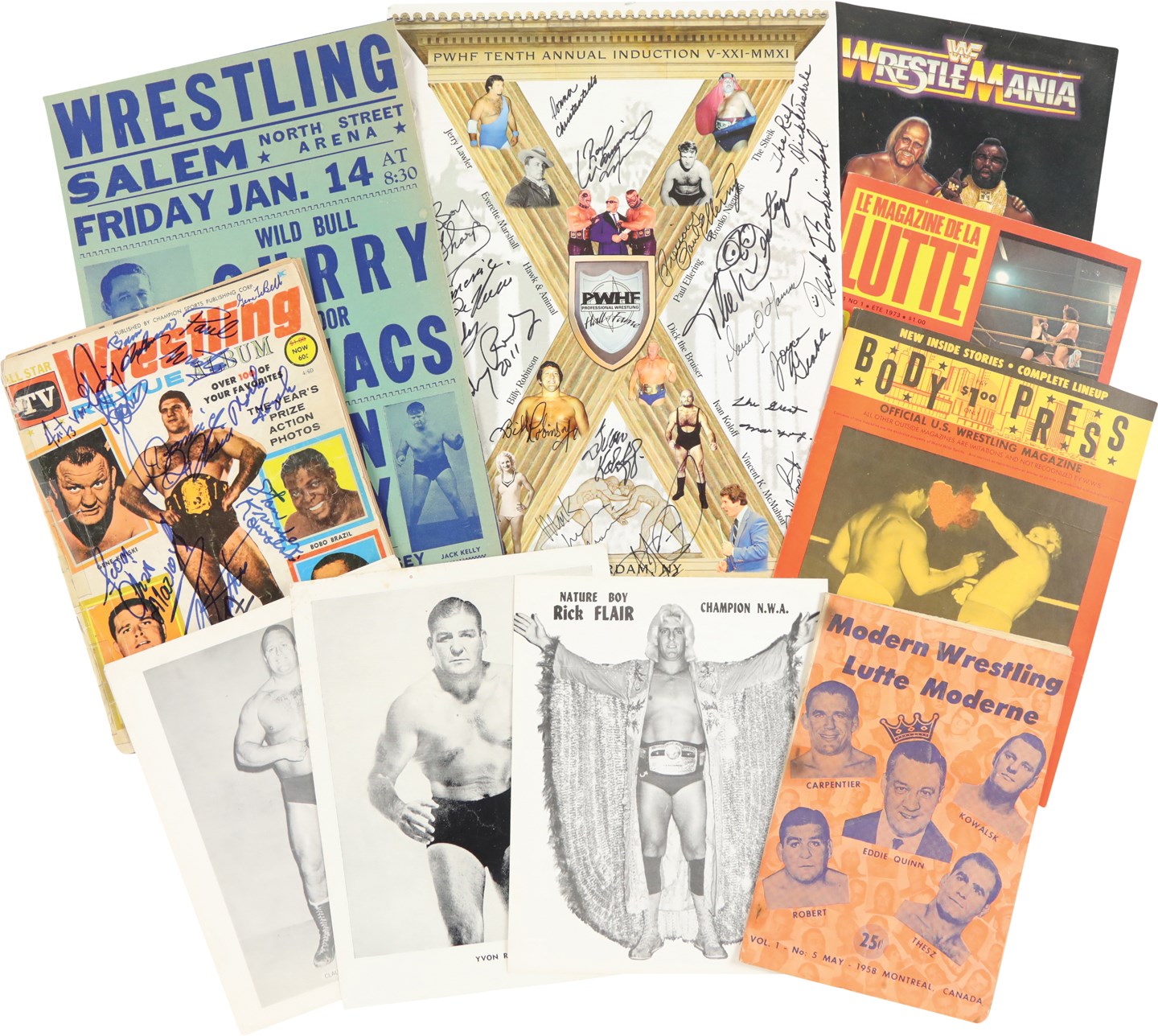 - Large Professional Wrestling Collection w/Many HOF Autographs (200+ Items)