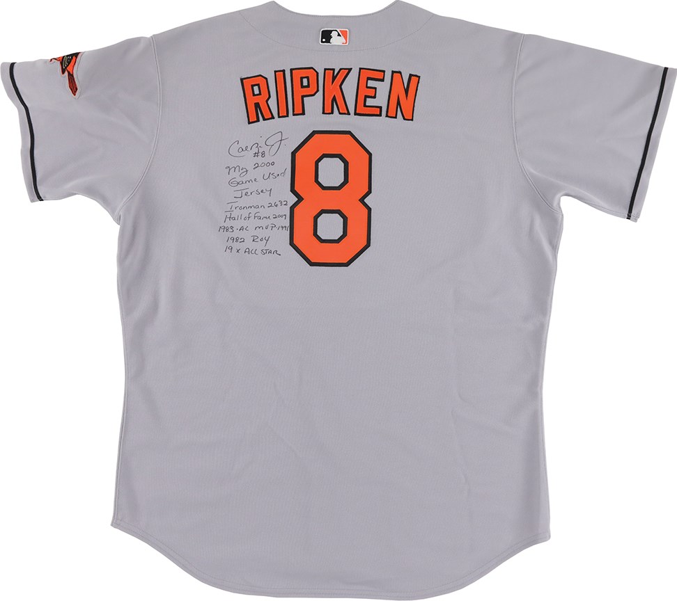Baseball Equipment - 000 Cal Ripken Jr. Baltimore Orioles Signed Game Worn Heavily Inscribed Jersey - Six Inscriptions with "My 2000 Game Used Jersey" (Ripken Collection LOA)