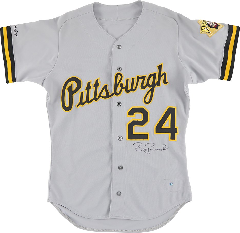 Clemente and Pittsburgh Pirates - 1991 Barry Bonds Pittsburgh Pirates Signed Game Worn Jersey (Bonds COA)