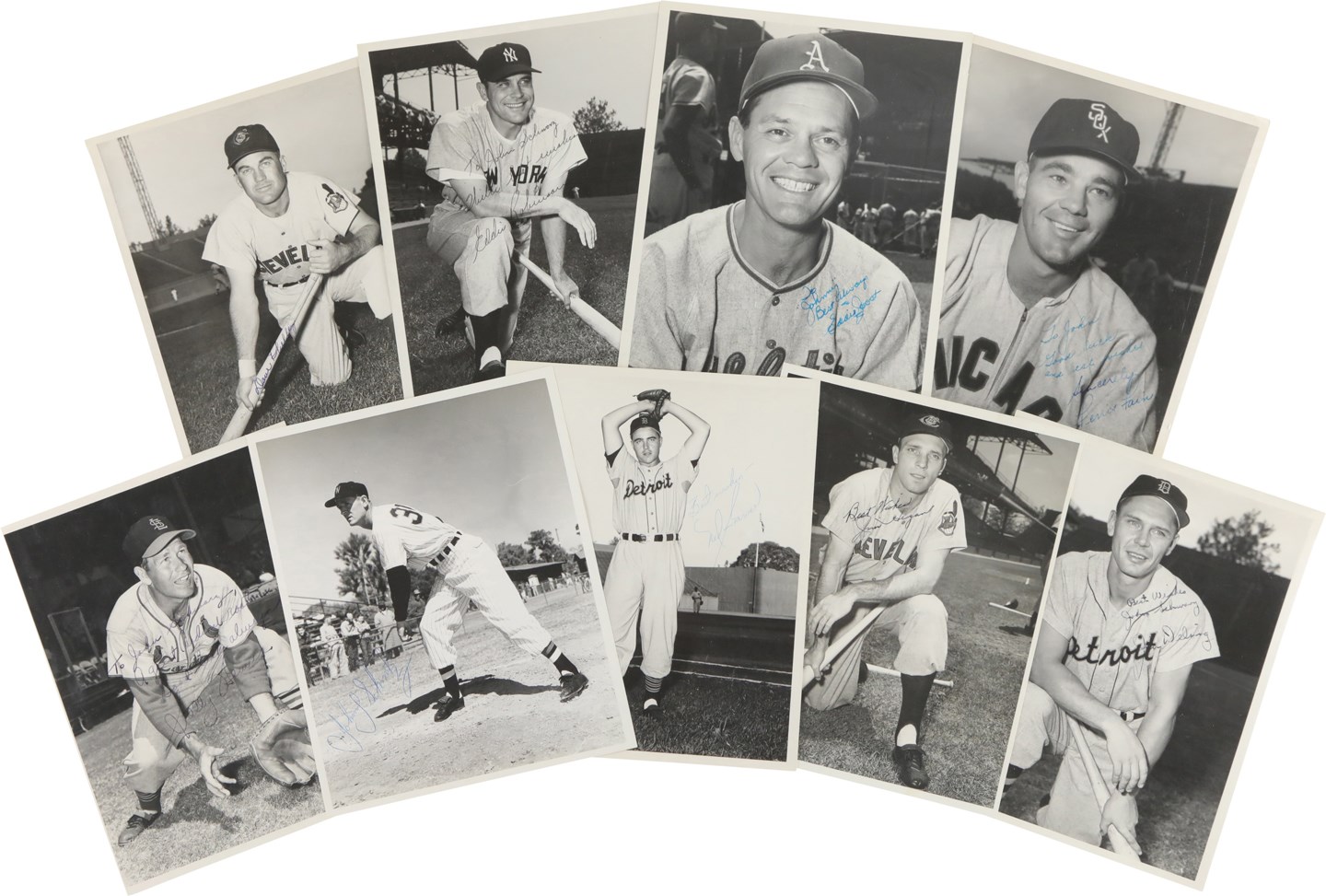 1950s Don Wingfield Player-Signed Type I Photo Collection (9) All PSA