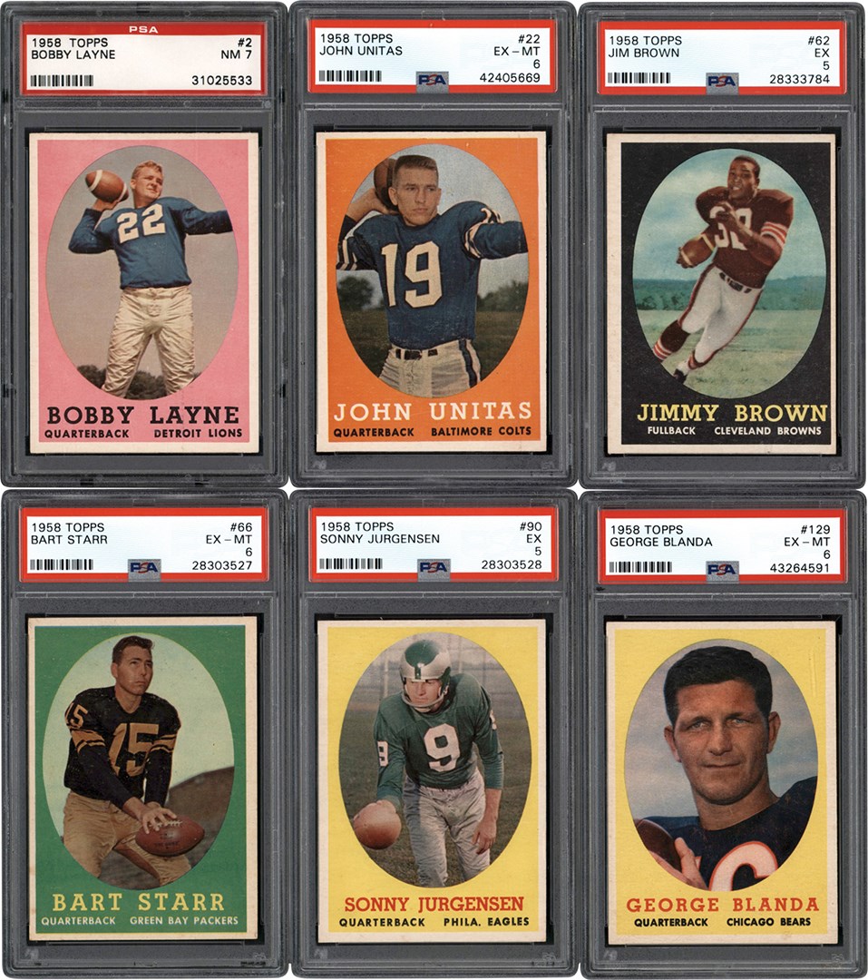 - 1958 Topps Football Complete PSA Graded Set w/PSA 5 Jim Brown Rookie Card (132)